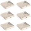 vidaXL Paalkappen 6 st piramide 101x101 mm roestvrij staal