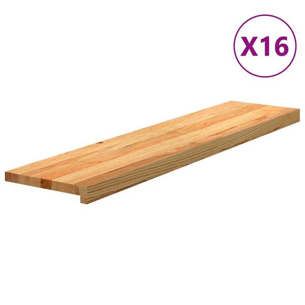vidaXL Traptreden 16 st 110x25x2 cm massief eikenhout lichtbruin