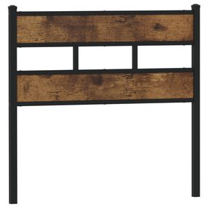 vidaXL Vervangend hoofdbord 75 cm ijzer en bewerkt hout gerookt eikenkleurig