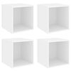 vidaXL Wandkasten 4 st 37x37x37 cm bewerkt hout wit
