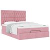 vidaXL Ottoman bed met matrassen 140x200cm fluweel roze