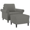 vidaXL Fauteuil met voetenbank 60 cm stof donkergrijs