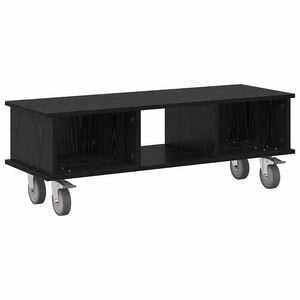 vidaXL TV-standaard 100 x 35 x 35 cm Zwart Eiken Bewerkt hout