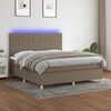 vidaXL Boxspring met matras en LED stof taupe 160x200 cm