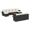 vidaXL 11-delige Loungeset met kussens poly rattan zwart