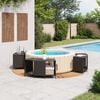 vidaXL Hottub-ombouw poly rattan en massief acaciahout zwart