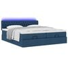 vidaXL Ottoman bed met matrassen en LED's 200x200cm stof blauw
