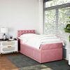 vidaXL Boxspring met matras fluweel roze 90x200 cm