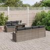 vidaXL Tuin Sofa Set met kussen met opslag 8 pcs Grijs Poly Rattan