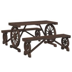 vidaXL 3-delige Tuinset massief vurenhout