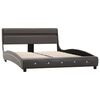 vidaXL Bedframe met LED kunstleer grijs 140x200 cm