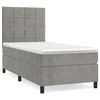 vidaXL Boxspring met matras fluweel lichtgrijs 90x190 cm