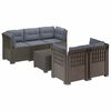 vidaXL 5-Zits Tuin Sofa met Kussens Rattan Look PP Lichtgrijs