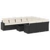 vidaXL 11-delige Loungeset met kussens poly rattan zwart