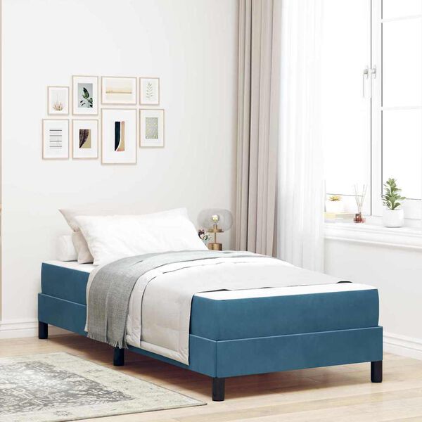 vidaXL Boxspringbed met matras Donkerblauw 80 x 210 cm Stof