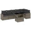 vidaXL 7-delige Loungeset met kussens poly rattan grijs
