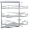 vidaXL Draadmand keuken uittrekbaar 3-laags 47x35x56 cm zilverkleurig