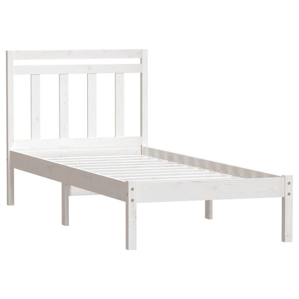 vidaXL Bedframe massief hout wit 90x190 cm