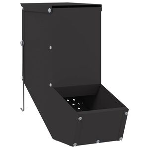 vidaXL Konijnenvoer Zwart 12,5 x 26 x 28,5 cm 1 kg Koudgewalst Staal