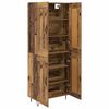 vidaXL Hoge kast Oud Hout 69,5 x 34 x 180 cm Bewerkt hout