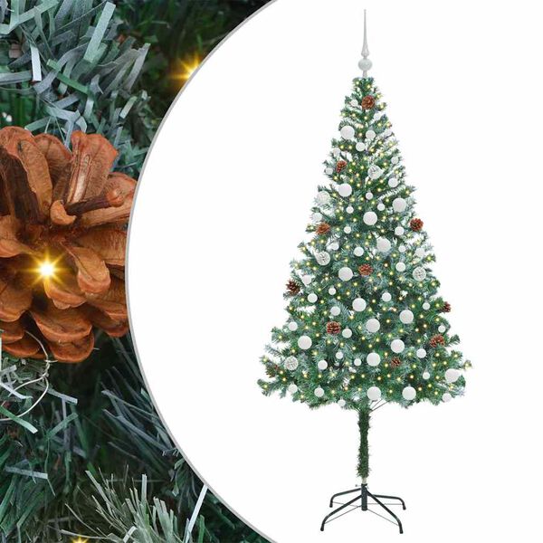vidaXL Kunstkerstboom met 300 LED Groen 180 cm PVC en Staal