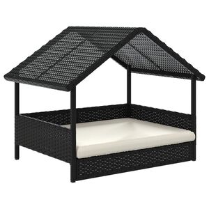 vidaXL Hondenhok met kussen poly rattan