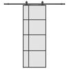 vidaXL Schuifdeur met beslagset 76x205 cm ESG glas zwart