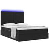 vidaXL Opbergbed met LED met matras met LED Zwart 140 x 190 cm Fluweel