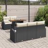 vidaXL Tuin Sofa Set met opslag 6 pcs Zwart Poly riet