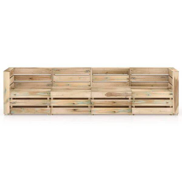 vidaXL Tuinbank 4-zits groen ge&iuml;mpregneerd grenenhout