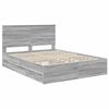 vidaXL Bedframe met lade Grijs Sonoma 150 x 200 cm Ingenieurshout