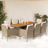 vidaXL 9-delige Tuinset met kussens poly rattan beige