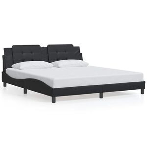 vidaXL Bedframe zonder matras "Zadar" kunstleer zwart 180x200 cm