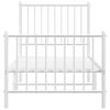 vidaXL Bedframe met hoofd- en voeteneinde metaal wit 80x200 cm