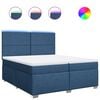 vidaXL Boxspring met matras stof blauw 200x200 cm
