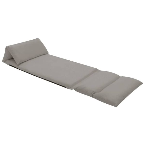 vidaXL Vloerstoel inklapbaar microvezel lichtgrijs