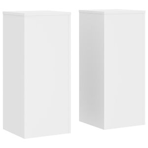 vidaXL Plantenstandaards 2 st 30x30x70 cm bewerkt hout wit