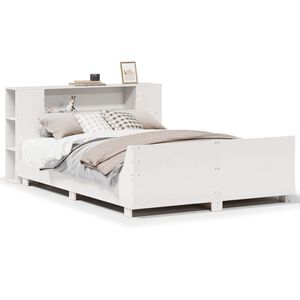 vidaXL Bedframe zonder matras massief grenenhout wit 160x200 cm