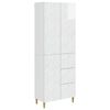 vidaXL Kastenset 2 st Hoogglans Wit 66 x 34.5 x 90 cm Engineered Wood