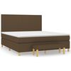 vidaXL Boxspring met matras stof donkerbruin 160x200 cm
