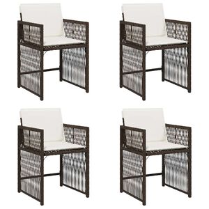vidaXL Tuinstoelen 4 st met kussens poly rattan bruin