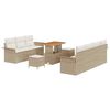 vidaXL Tuin Sofa Set met kussen 10 pcs Beige en Crème 90 x 55 x 71 cm