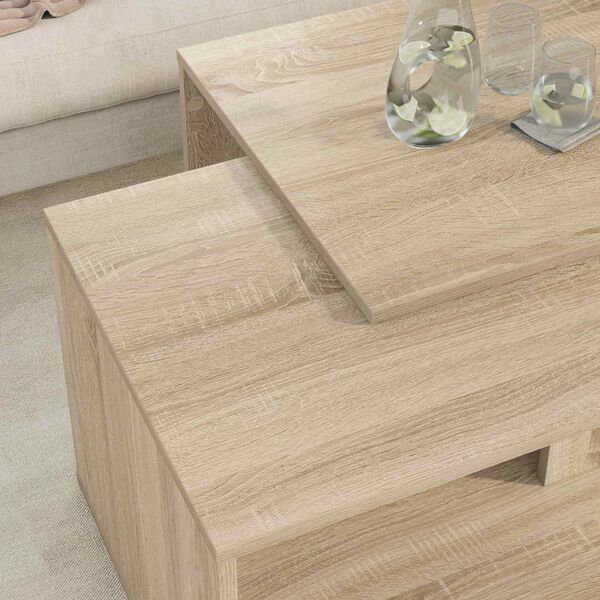 vidaXL Koffietafel Set 2 pcs Sonoma Eiken Bewerkt hout