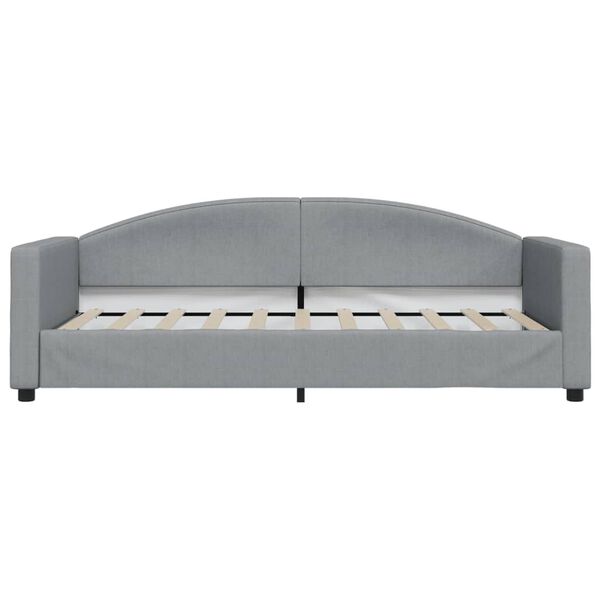 vidaXL Slaapbank met matras 90x190 cm stof lichtgrijs
