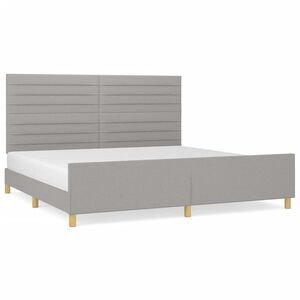 vidaXL Bedframe zonder matras stof lichtgrijs 200x200 cm