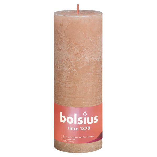 Bolsius Stompkaarsen Shine 4 st rustiek 190x68 mm mistroze