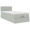vidaXL Ottoman bed met matras 80x200cm fluweel lichtgrijs