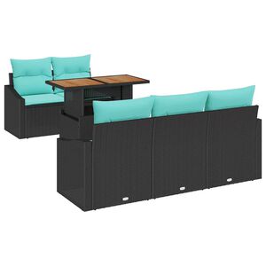 vidaXL Tuinbankenset 6 st 5-Aantal zitplaatsen Zwart en Teal