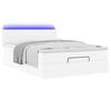 vidaXL Bed poef met matrassen en LED's 140x190cm kunstleer zuiver wit