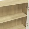 vidaXL Badkamerkast met spiegel 80x15x60 cm MDF wit en eikenkleurig